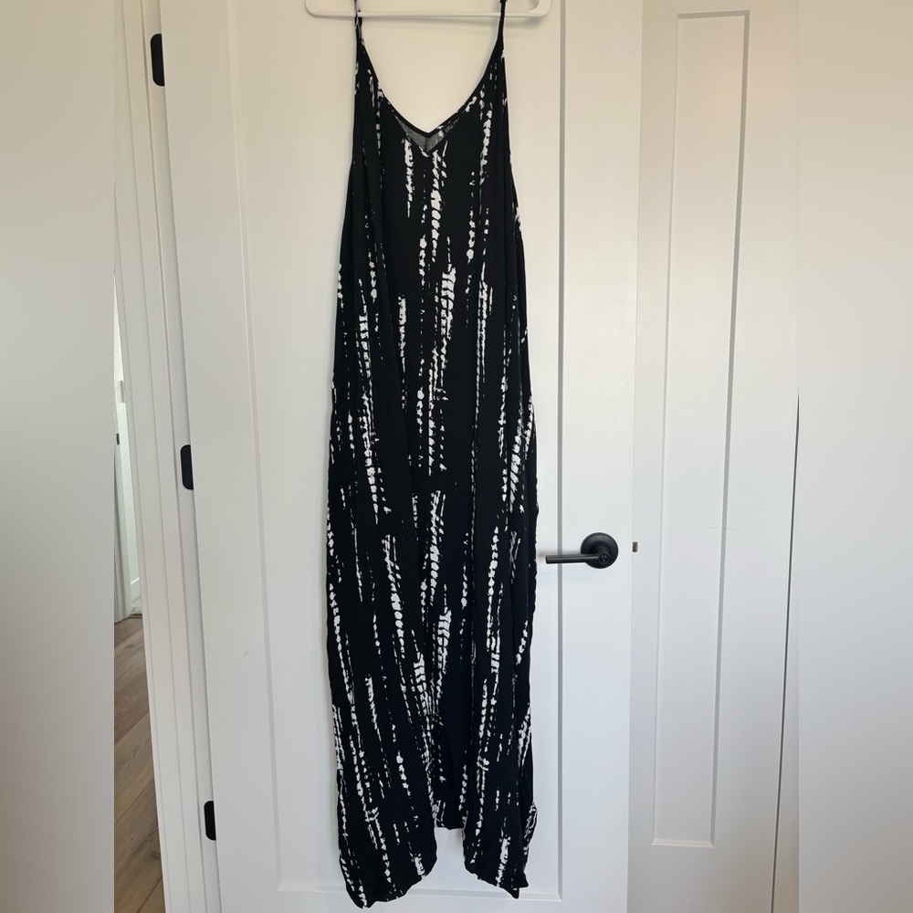 City Chic Black and White Striped Maxi Dress